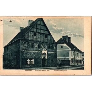 Vintage Pasewalk Ältestes Haus 1211 Spiritus Hospital Postcard Germany